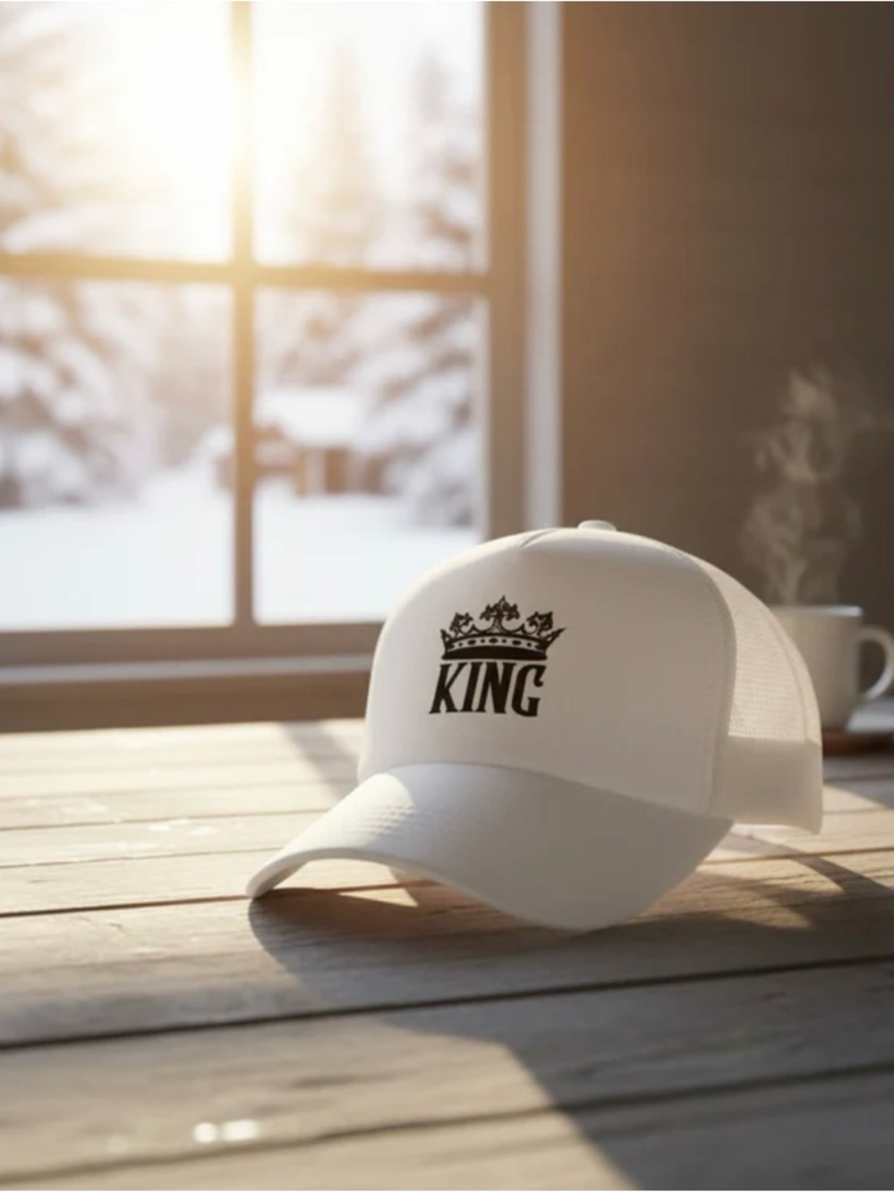 'KING' Trucker Hat with Crown Graphic